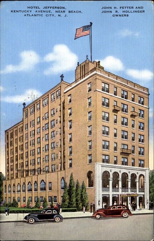 Hotel Jefferson Atlantic City New Jersey NJ vintage cars mailed 1941
