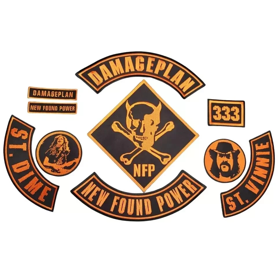 EMBROIDERED DAMAGEPLAN NEW FOUND POWER FULL PATCH SET 10 PCS