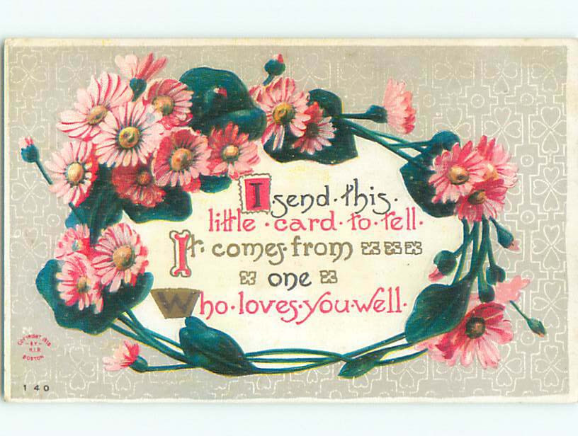 Romantic Message Inside Stunning Pink Pre-Linen Flowers J0681 Make an Offer