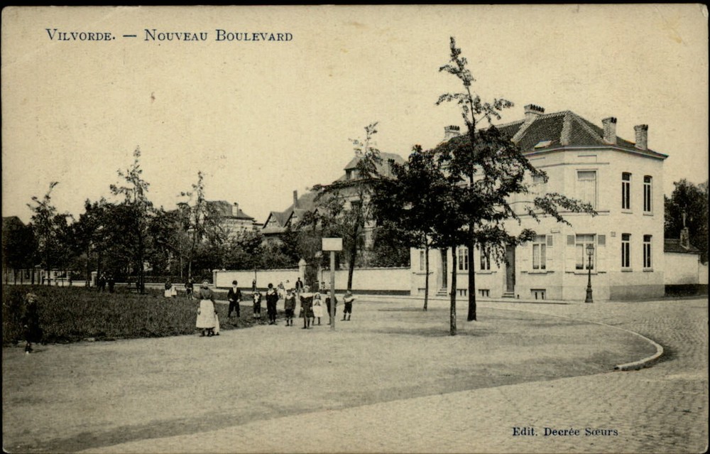Vilvorde Flemish Brabant Belgium Nouveau Boulevard children c1910 postcard