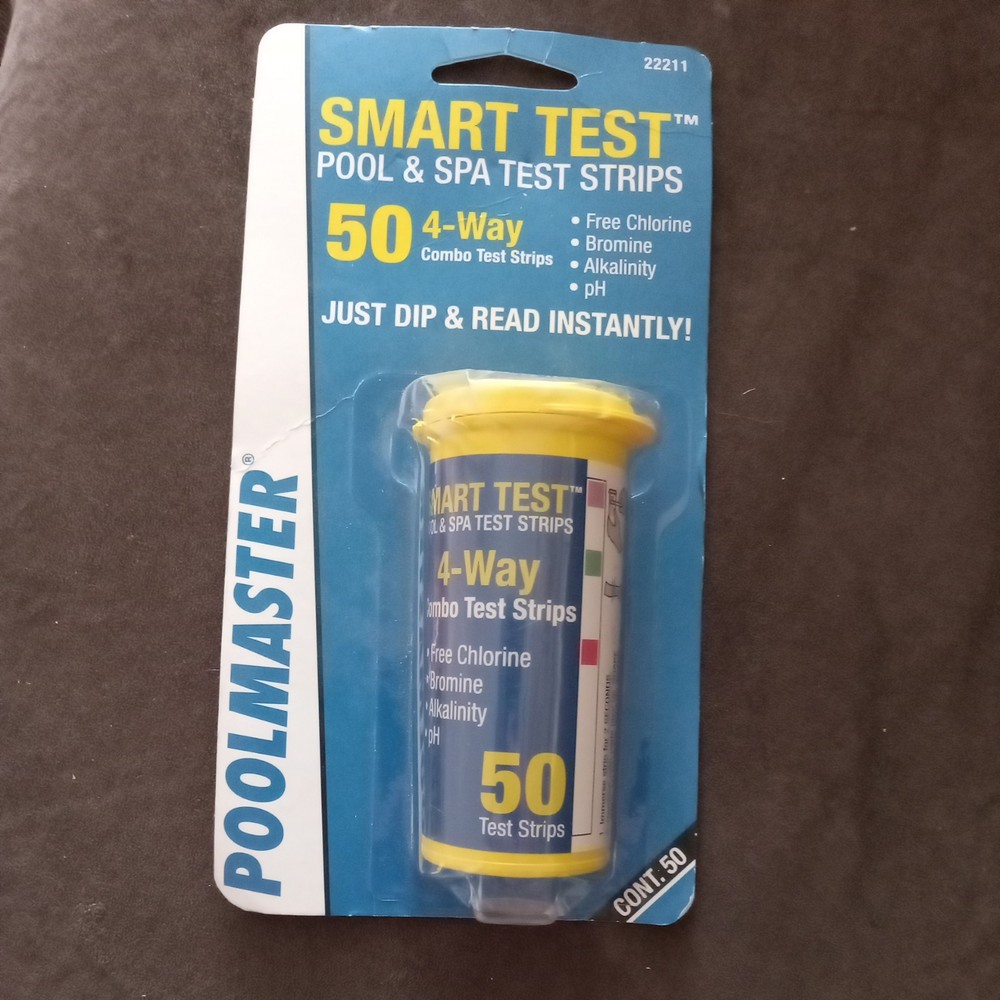Poolmaster - 22211 Smart Test - 4-Way Pool & Spa Test Strips - 50Ct - BB 10/23