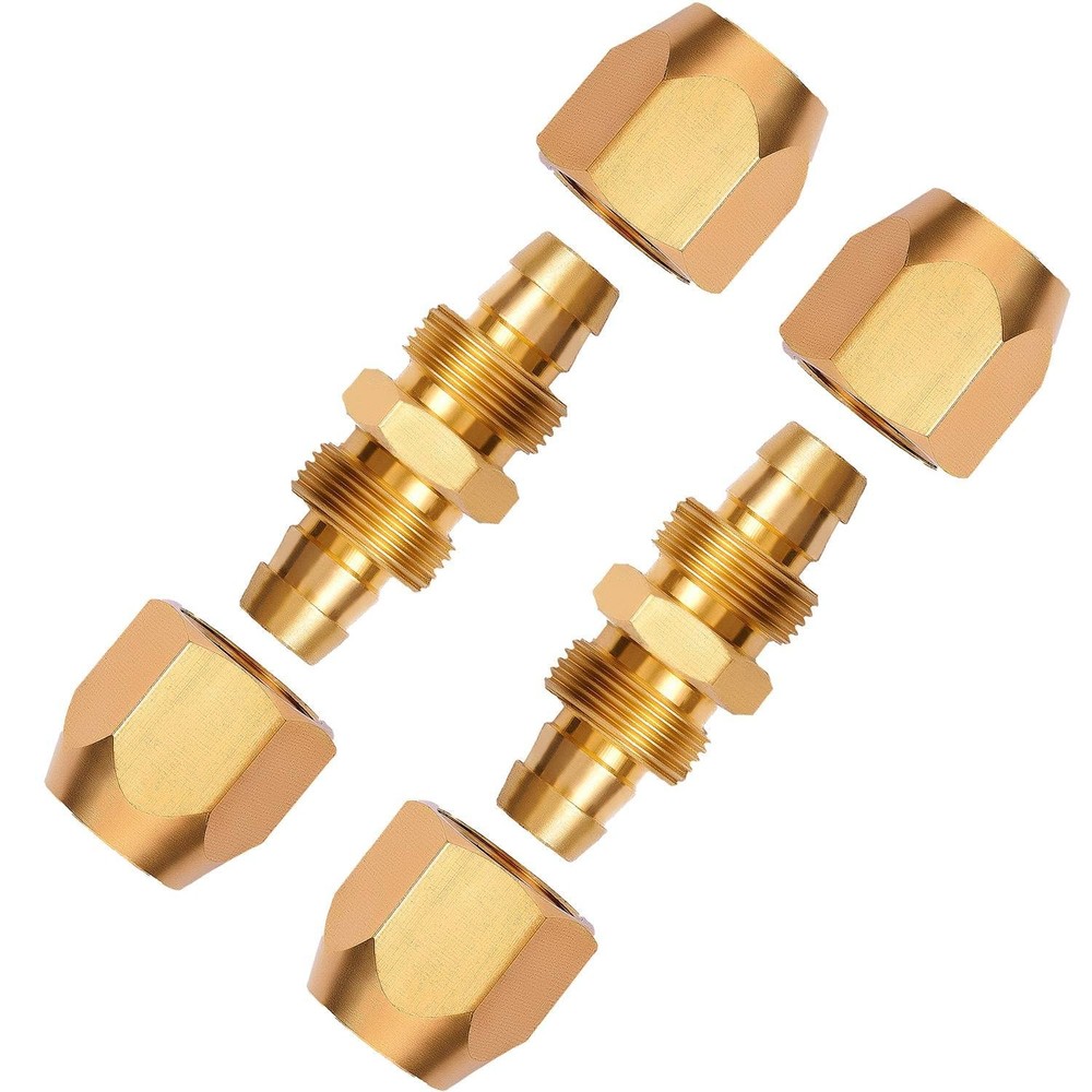 Pronese 2 Pack Soild Brass HPT Air Reusable Hose 3/8 Inch PU PVC,