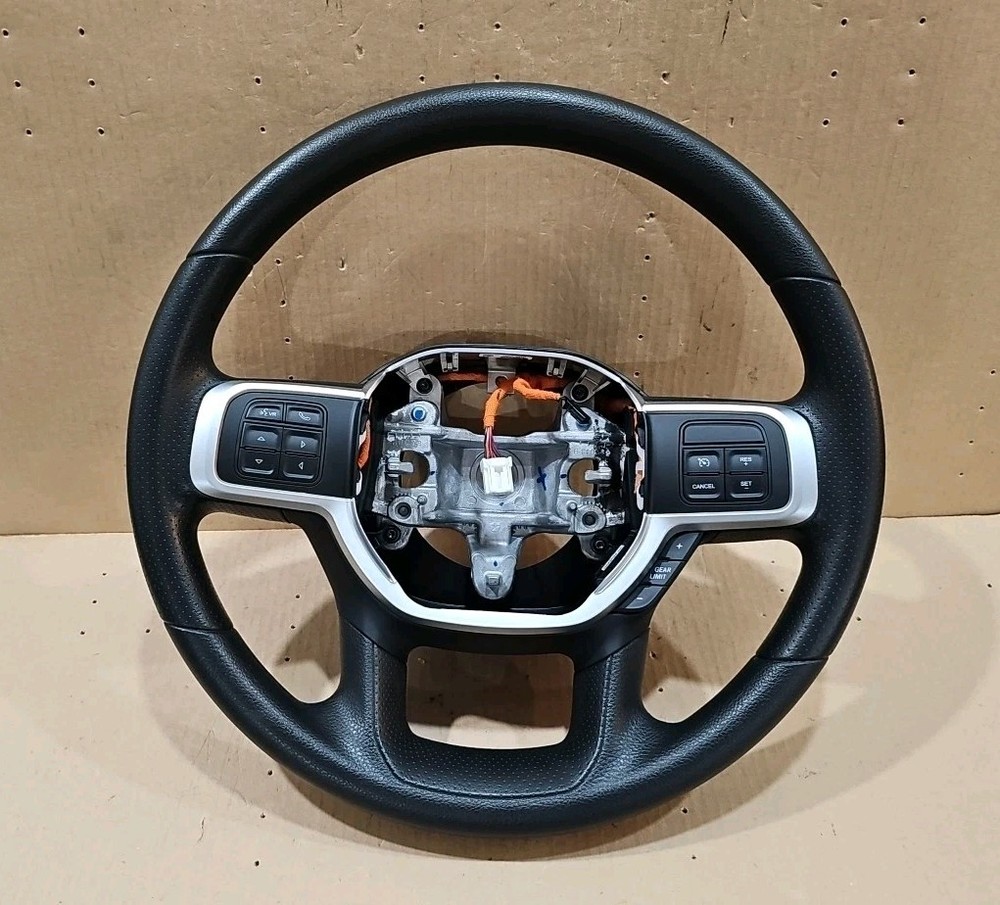 2019-2024 RAM 1500 2500 3500 OEM BLACK VINYL STEERING WHEEL ASSEMBLY 6MU512X7AD