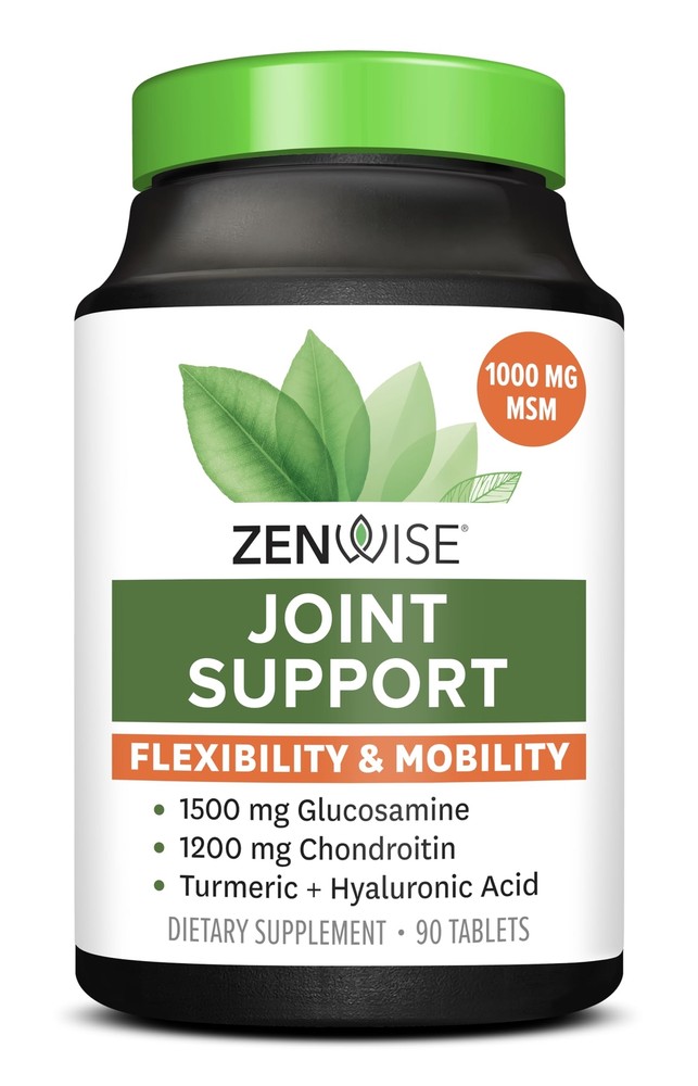 Zenwise Health Glucosamine Chondroitin MSM Joint Support Supplement with Turmeric for Mobility