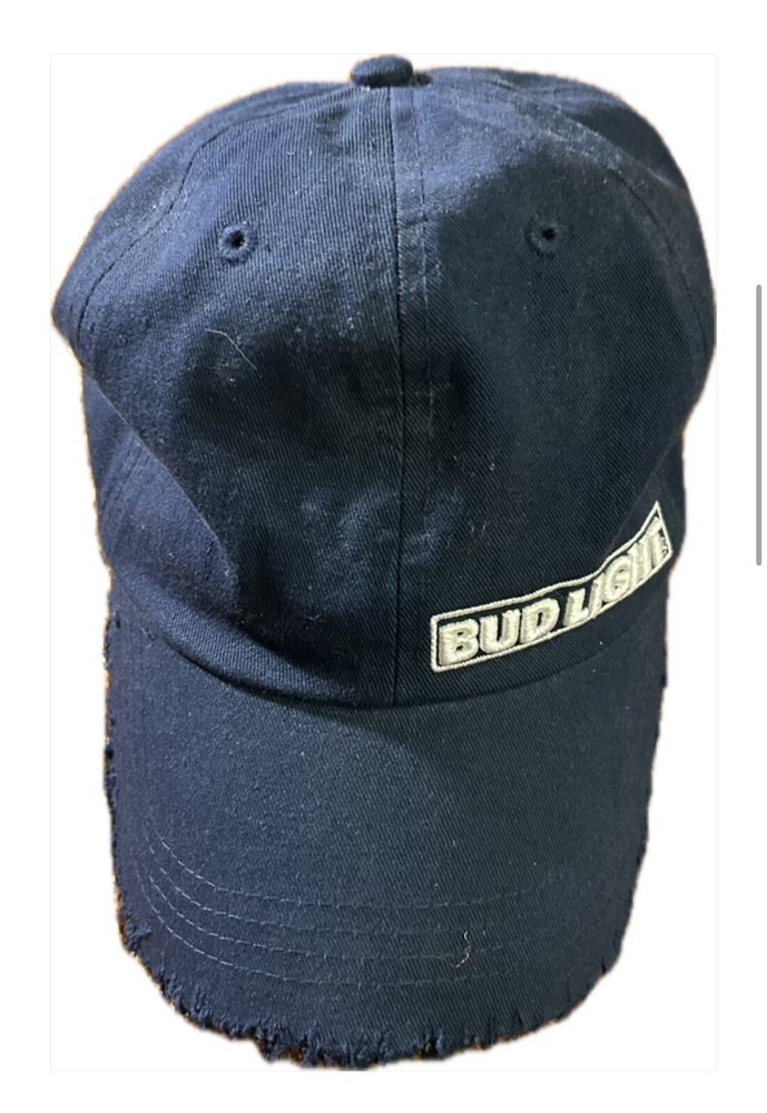 Vintage Bud Light Embroidered Navy Blue Cap, Used