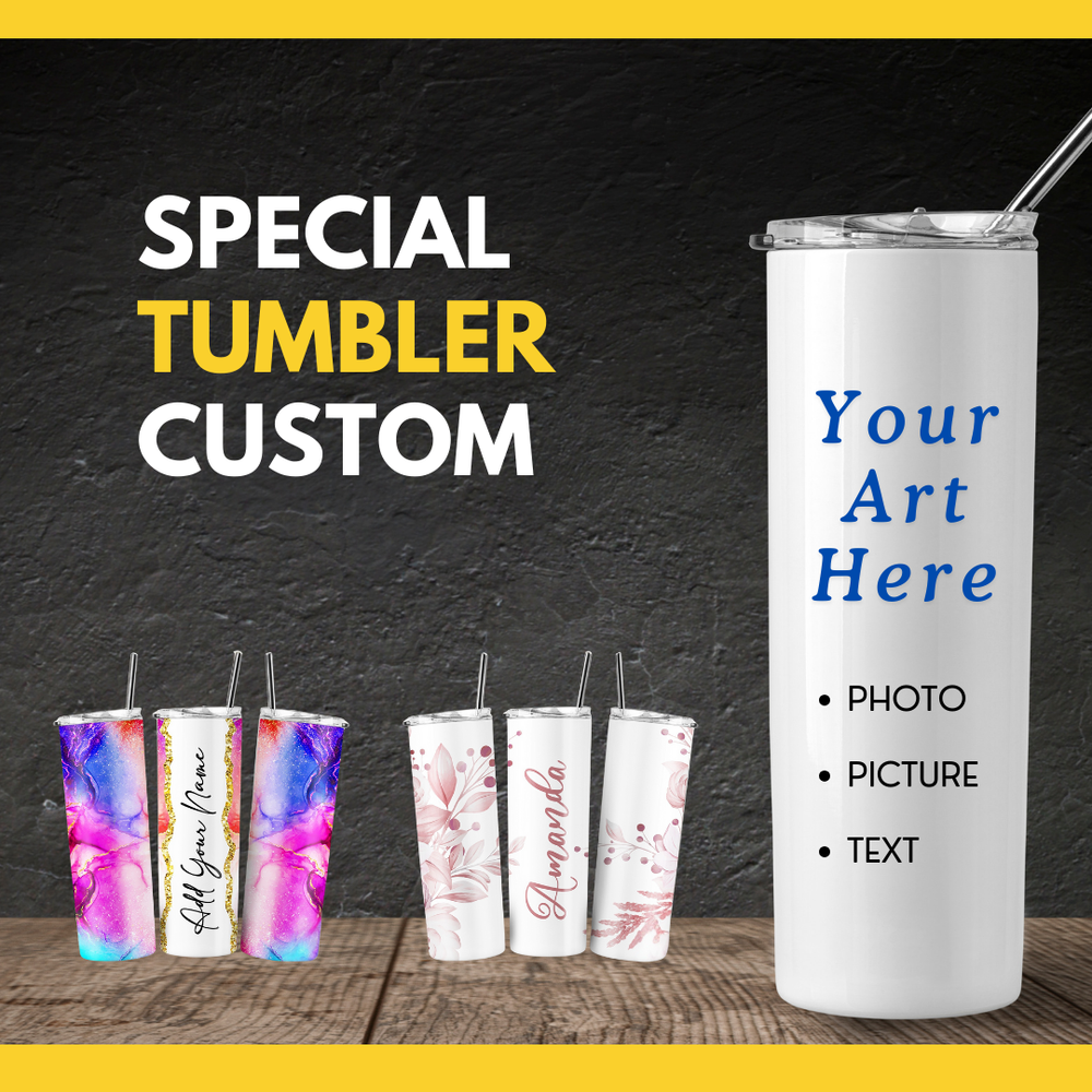 Personalized Custom-Made 20 oz Skinny Tumblers - Sublimation Design