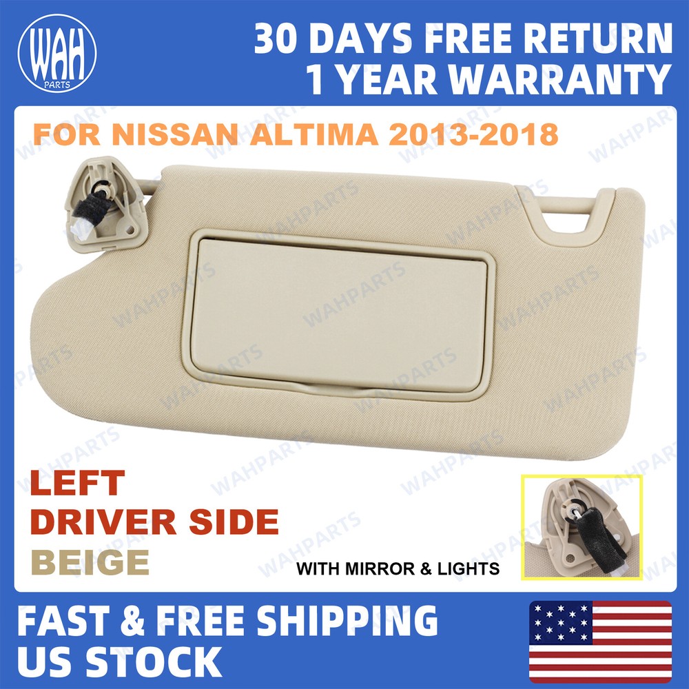 2013-2018 Nissan Altima Beige Driver Side Sun Visor with Light 964013TA2A