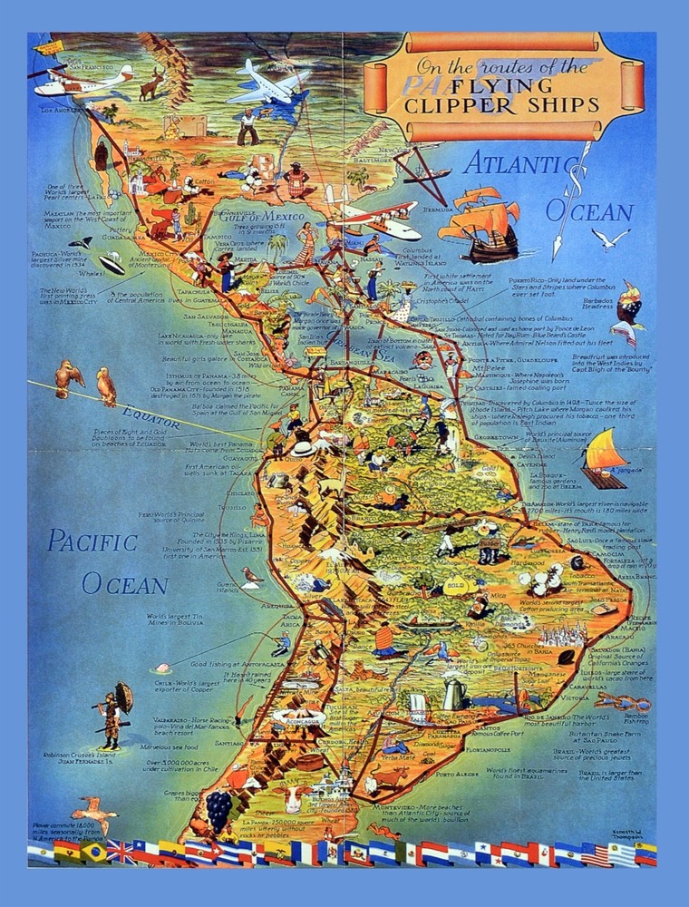Travel Decoration Poster.Home Room Interior design.America map.6583