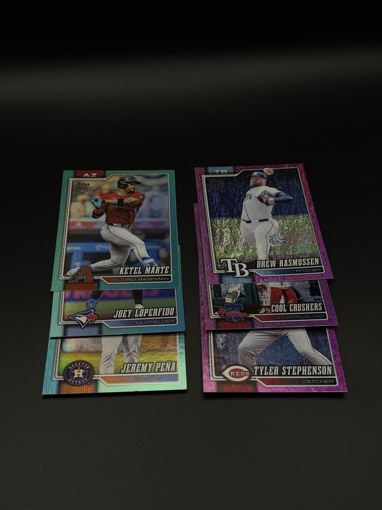 Topps 2026 Series 1  6-Card Lot Aqua and Pink Foil MLB
