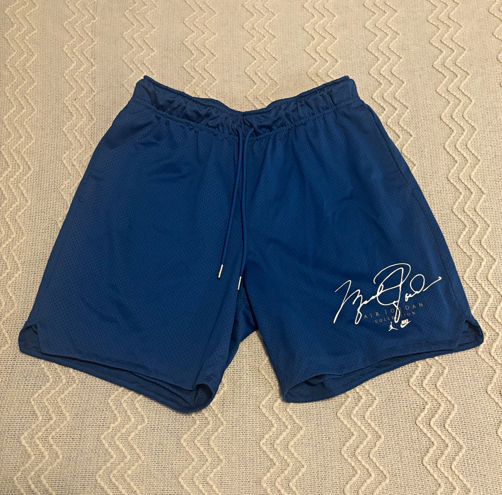 Nike Air Jordan Flight Collection Mesh Basketball Shorts Blue Men's Size Medium