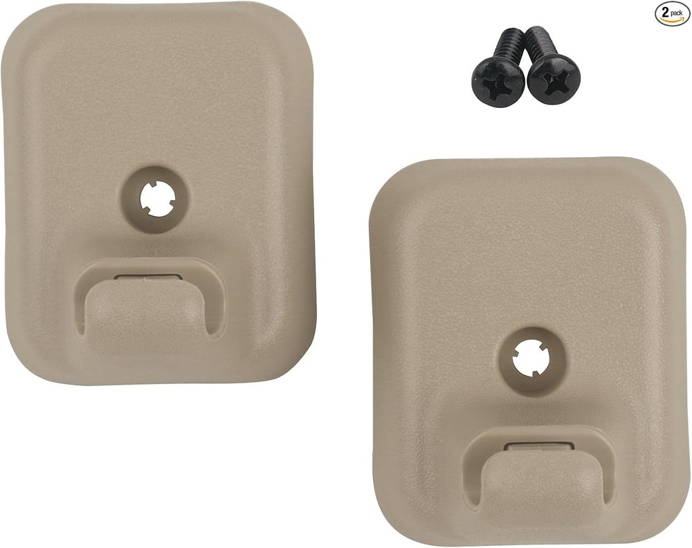 Visor Clip Retainer Holder (Camel Tan) w/Screws for Sunvisor Panel Driver & Pass