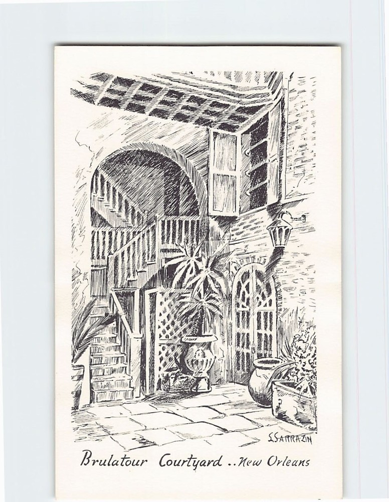 Postcard Brulatour Courtyard New Orleans Louisiana USA