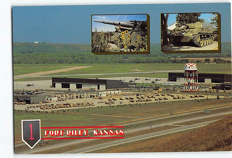 Postcard Aerial View Fort Riley Kansas USA
