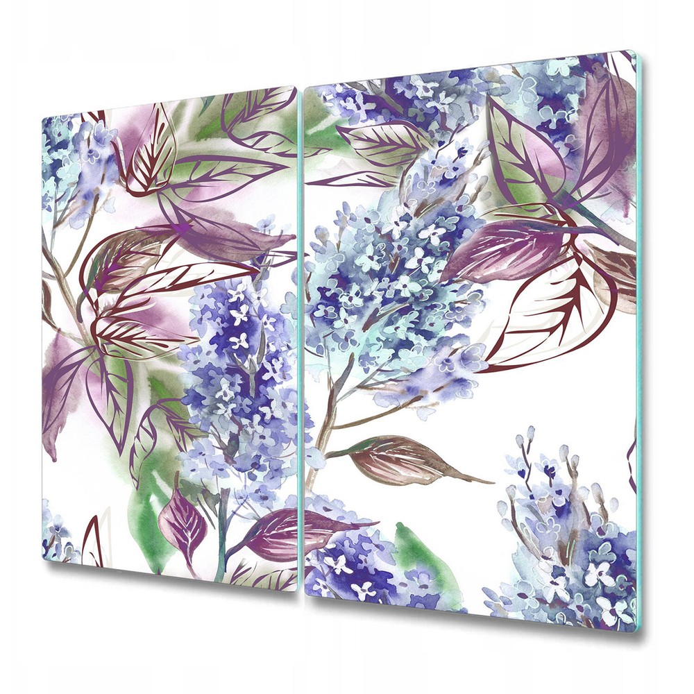 Serving Chopping Board Lilac Watercolour Violet Flowers i Illustration 2x30x52
