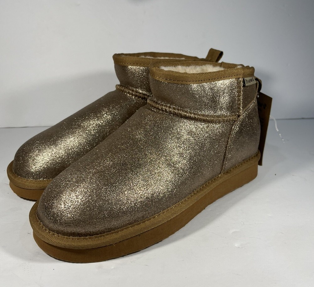 BearPaw Womens Winter Boots Gold Glitter Size 8 Without Box Or Tag