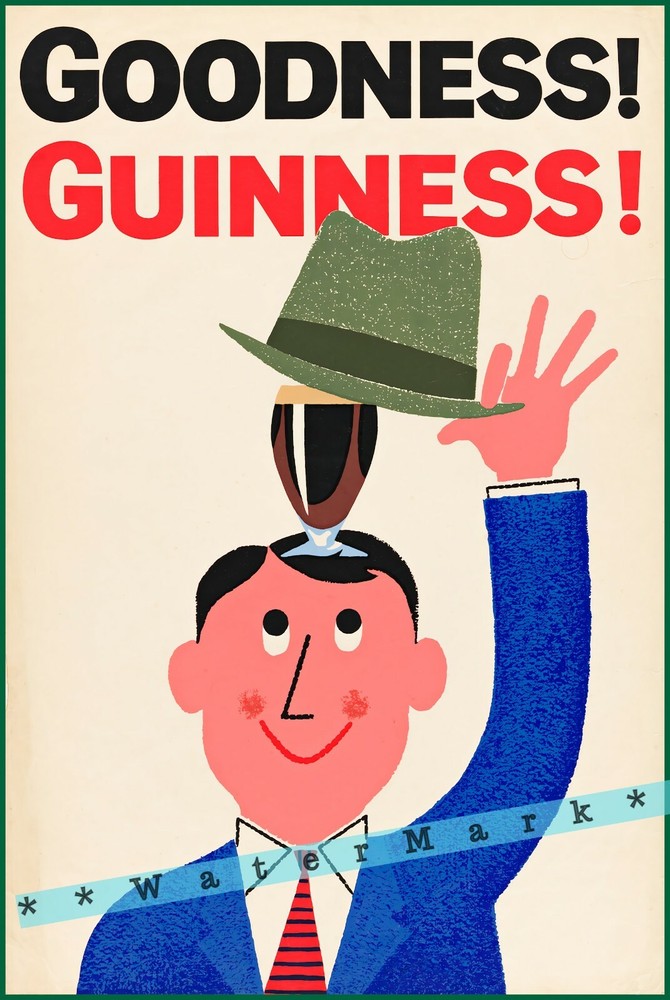 1962 Guinness Vintage Poster Print Retro Beer Advertising Art