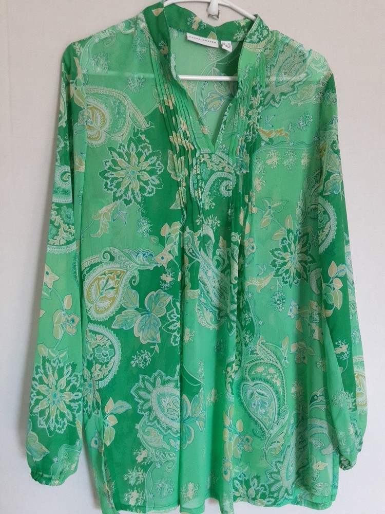 Susan Graver Semi Sheer Top Womens Size Medium