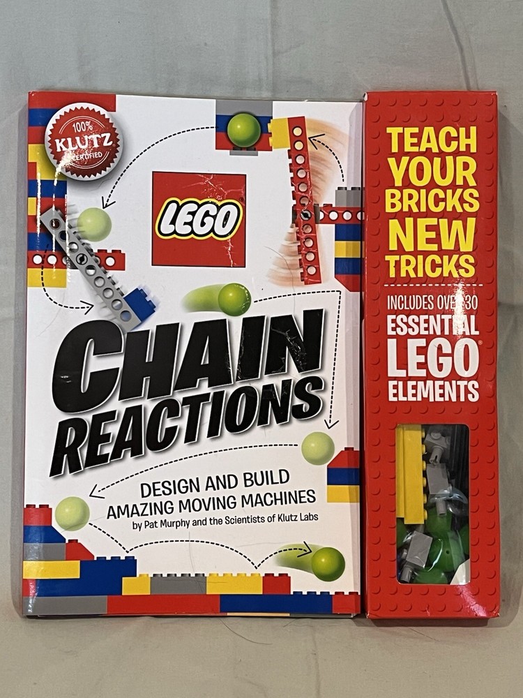 Lego Chain Reactions Book Klutz Kit Design Build Moving Toys Complete Set NEW