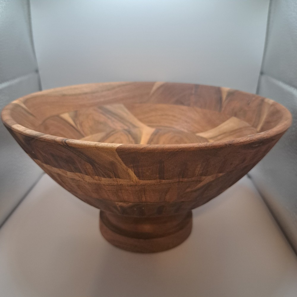 Acacia Wood Deep Serving Salad Bowl Handcrafted In India 10