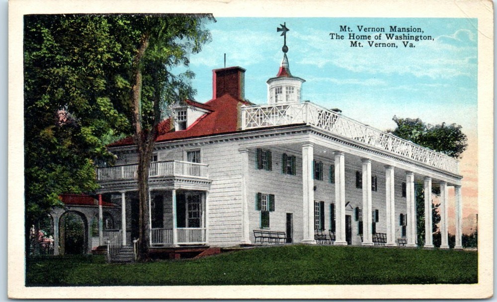 Postcard - Mt. Vernon Mansion, The Home of Washington, Mt. Vernon, Virginia