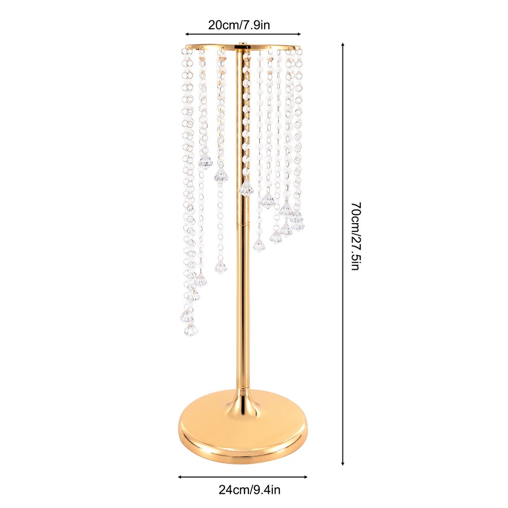 10Pcs 27.5 inch Tall Crystal Flower Vase For Wedding Centerpieces Gold Vases