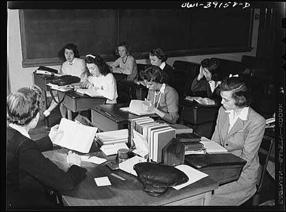 Washington DC Sally Dessez 1940s Woodrow Wilson High School Latin Class