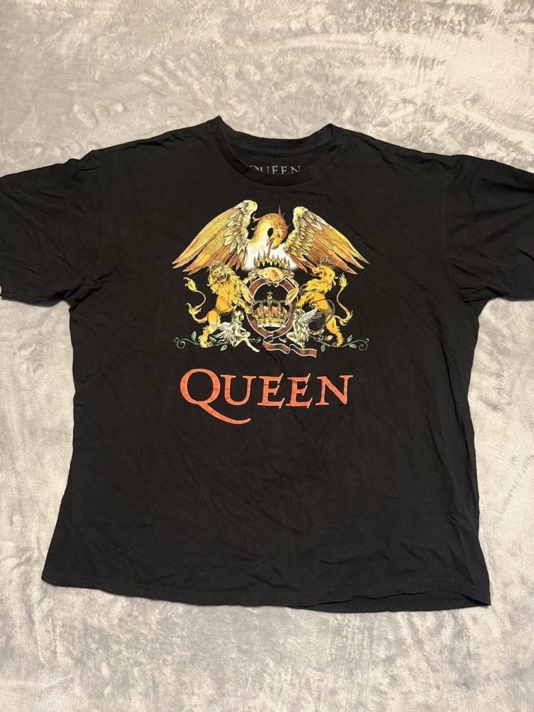 Queen Gold Crest Eagle Graphic T-Shirt Size Large XXL Black Official Merchandise