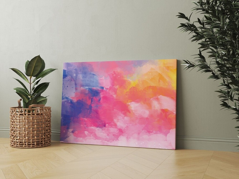 Watercolor Abstract Multicolor Paint Unframed Canvas Print Australian Wall Art