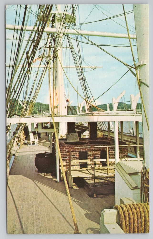Mystic Seaport Charles W Morgan Deck Connecticut CT Postcard