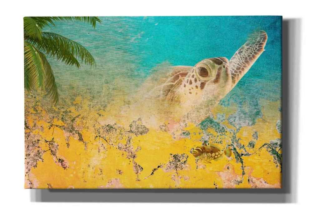 Epic Graffiti 'Tortoise Wall' by Richard Desmarais, Giclee Canvas Wall Art