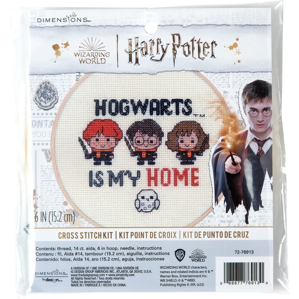 72-76913 Hogwarts Harry Potter Counted Cross Stitch Kit for Beginners, 6