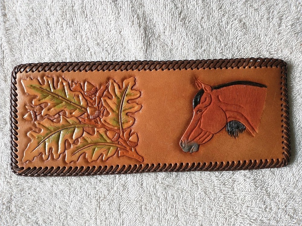 Women's Hand Tooled & Crafted Leather Bifold Wallet #13