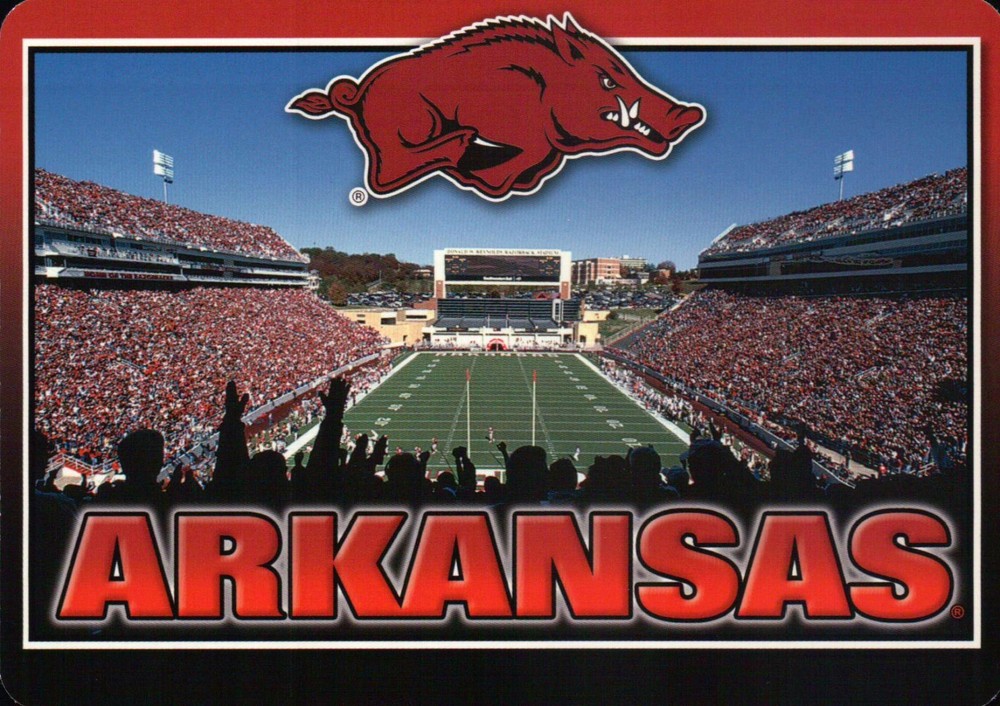 University of Arkansas Razorbacks Football, Fayetteville AR --- Stadium Postcard