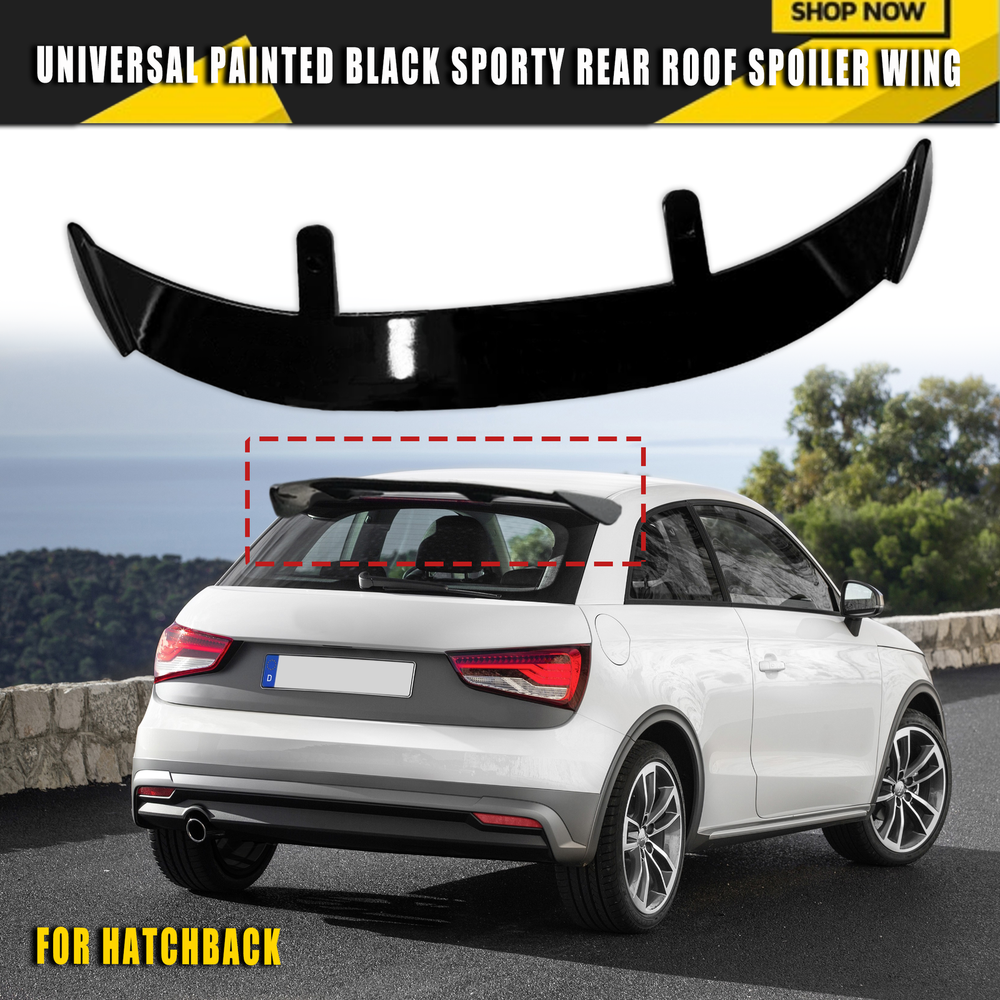 3-Gen Universal Gloss Black Rear Roof Spoiler for Hatchback
