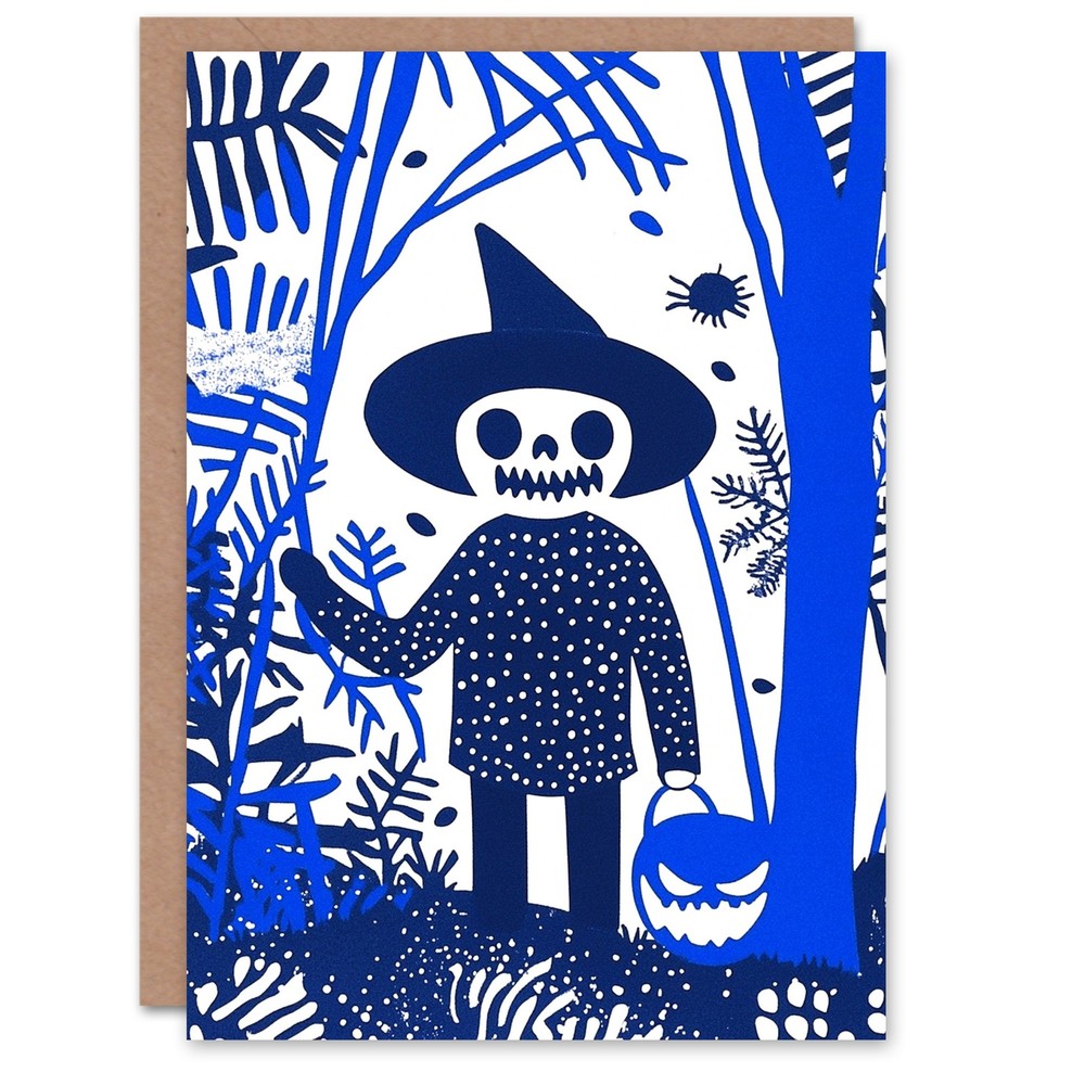 Spooky Scarecrow Pumpkin Face Halloween Haunted Card Trick or Treat