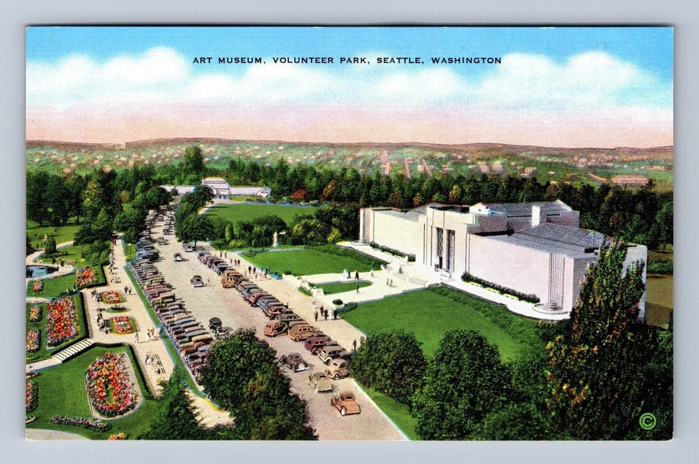 Seattle WA-Washington Aerial Art Museum Volunteer Park Vintage Postcard
