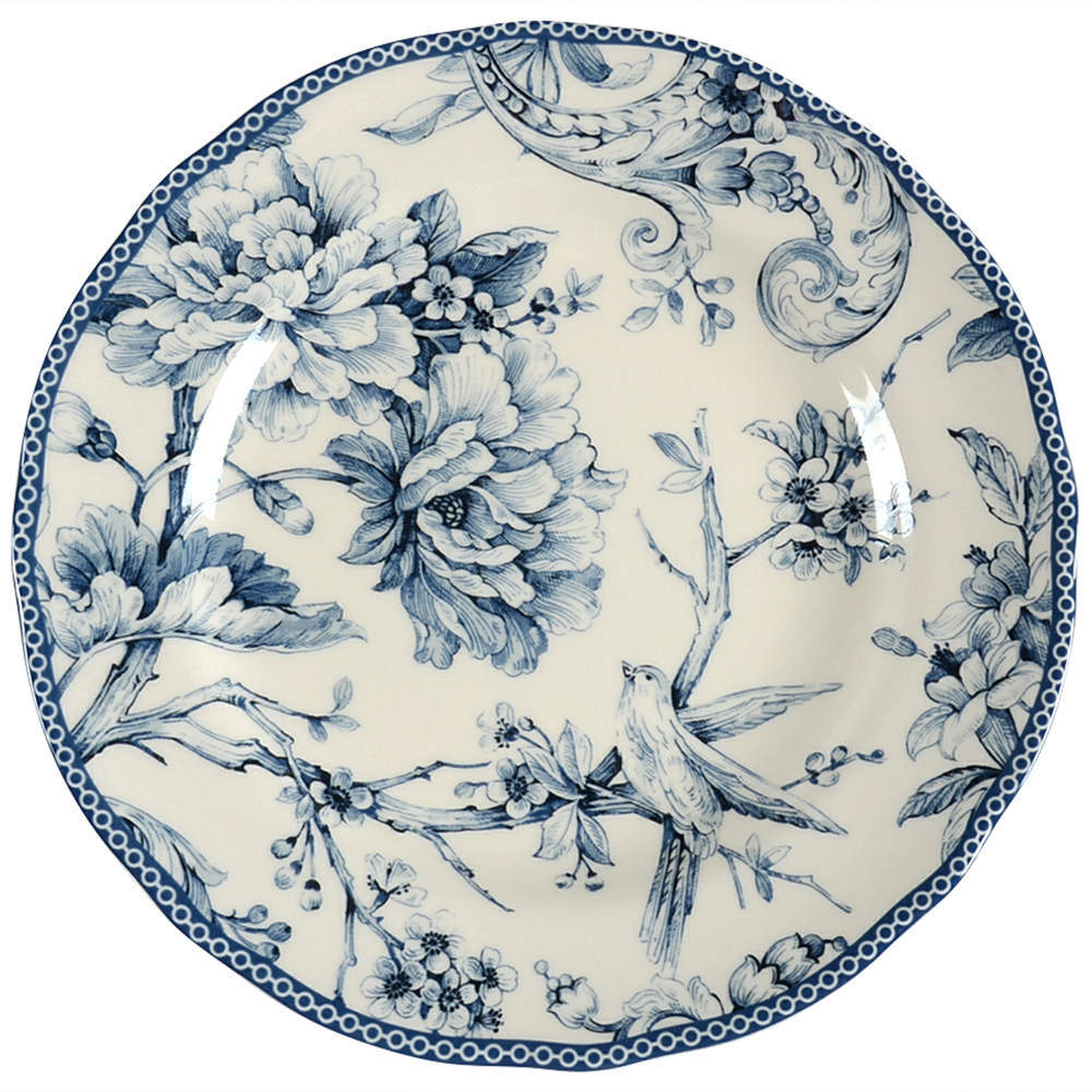222 Fifth Adelaide Blue and White Salad Plate 8789392