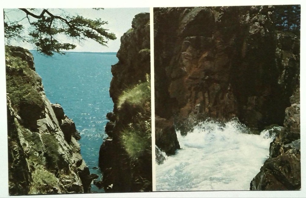 Vintage Acadia National Park The Chasm Ocean Drive Maine Postcard-image