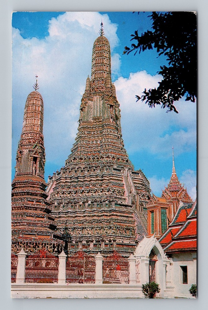 Thailand- Bangkok Wat Aron Temple Of Dawn Standard Post Old PC Vintage Postcard