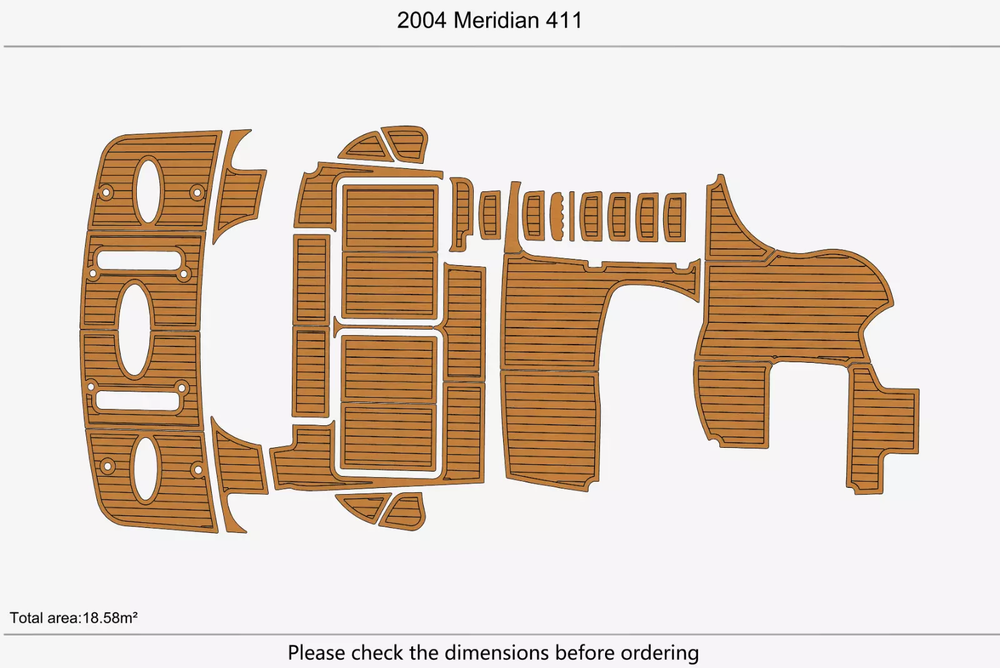 2004 Meridian 411 Swim Platform Cockpit Boat  EVA Foam Teak Deck Flooring Mat