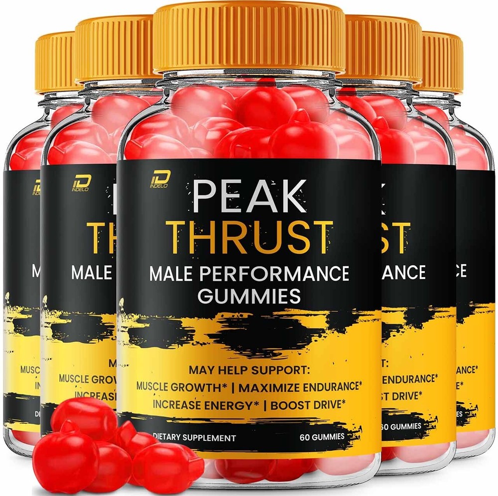 (5 Pack) Peak Thrust Gummies for Men - Peak Thrust Advanced Formula All Natural