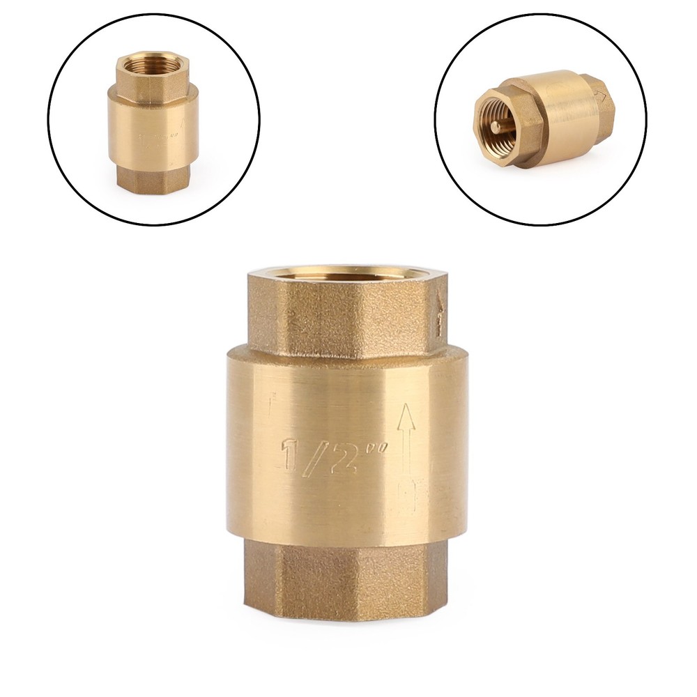 DN15 1/2 NPT Brass Inline Check Valve Spring Loaded 200PSI
