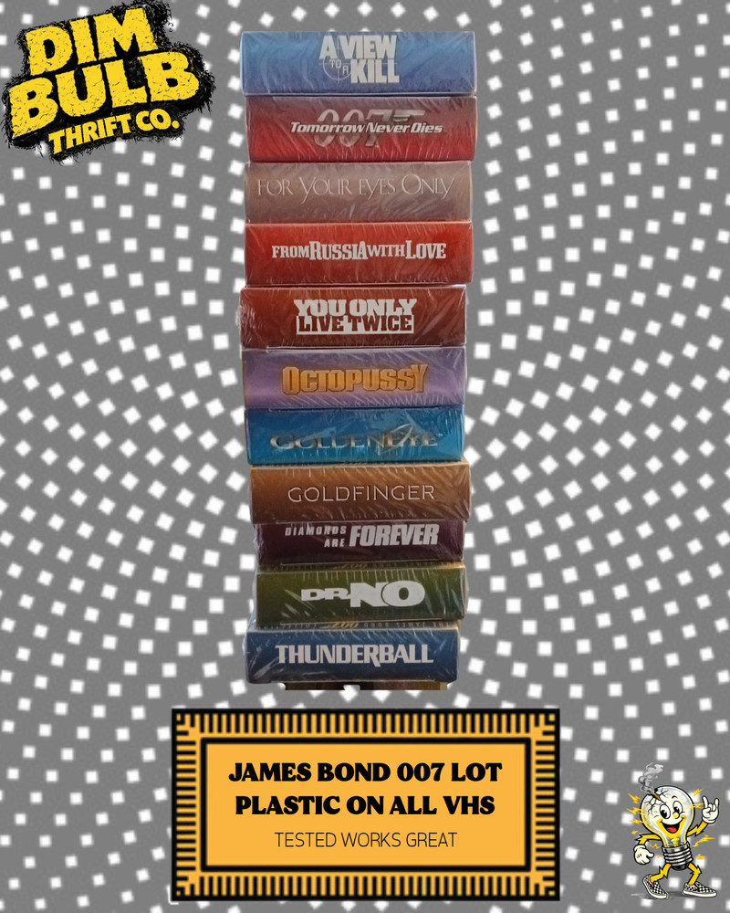 James Bond 007 [VHS] Lot ( 11 Movies, Plastic Wrap on All, Collectors Grade)
