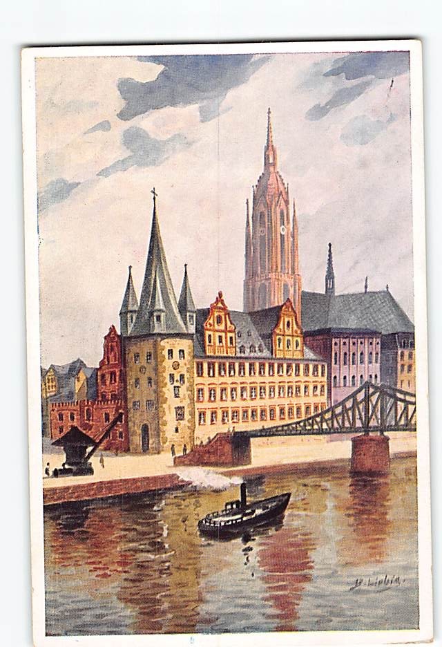 Postcard Frankfurt am Main City Skyline Germany