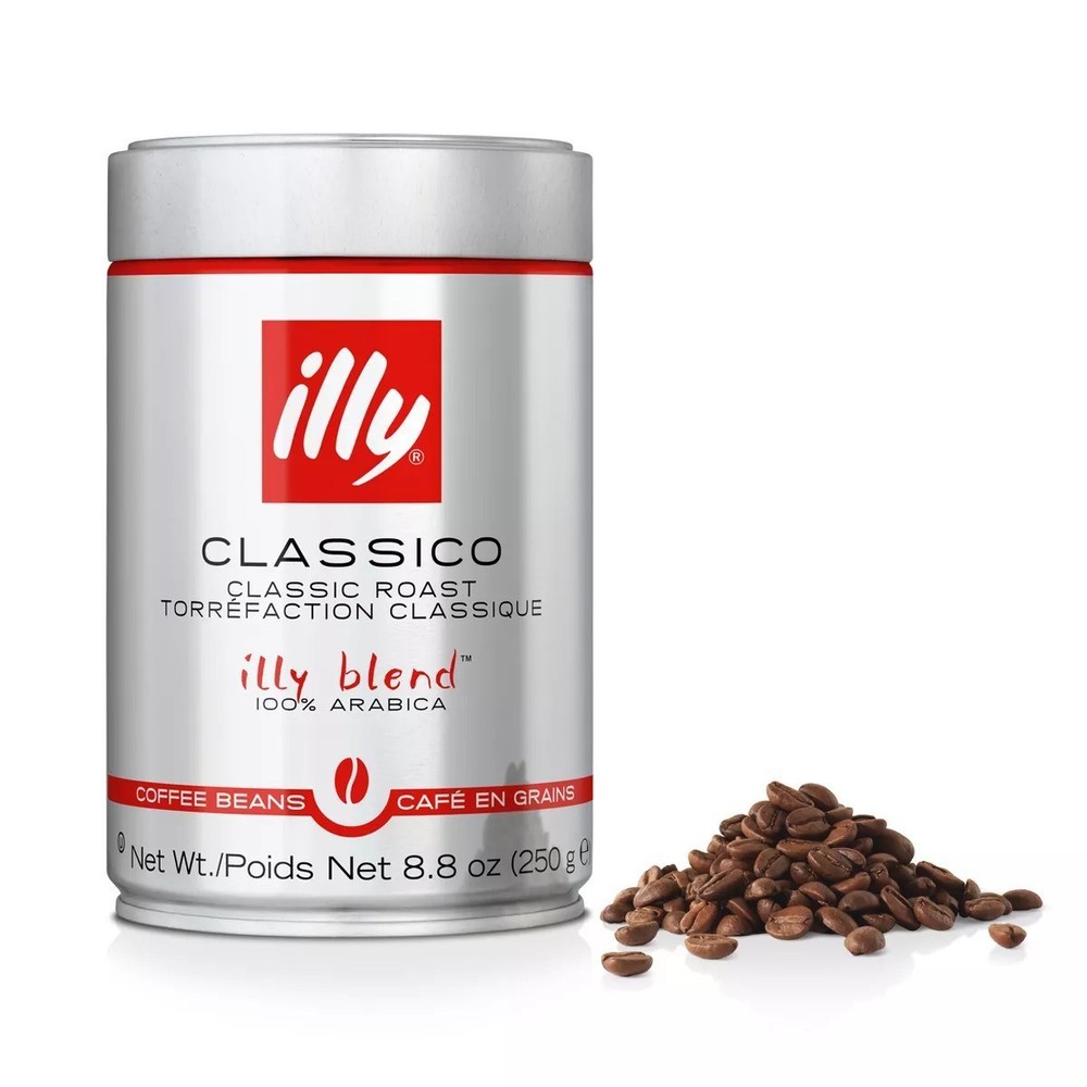 Illy Classico Medium Roast Whole Bean Coffee 8.8oz Rich Italian Blend