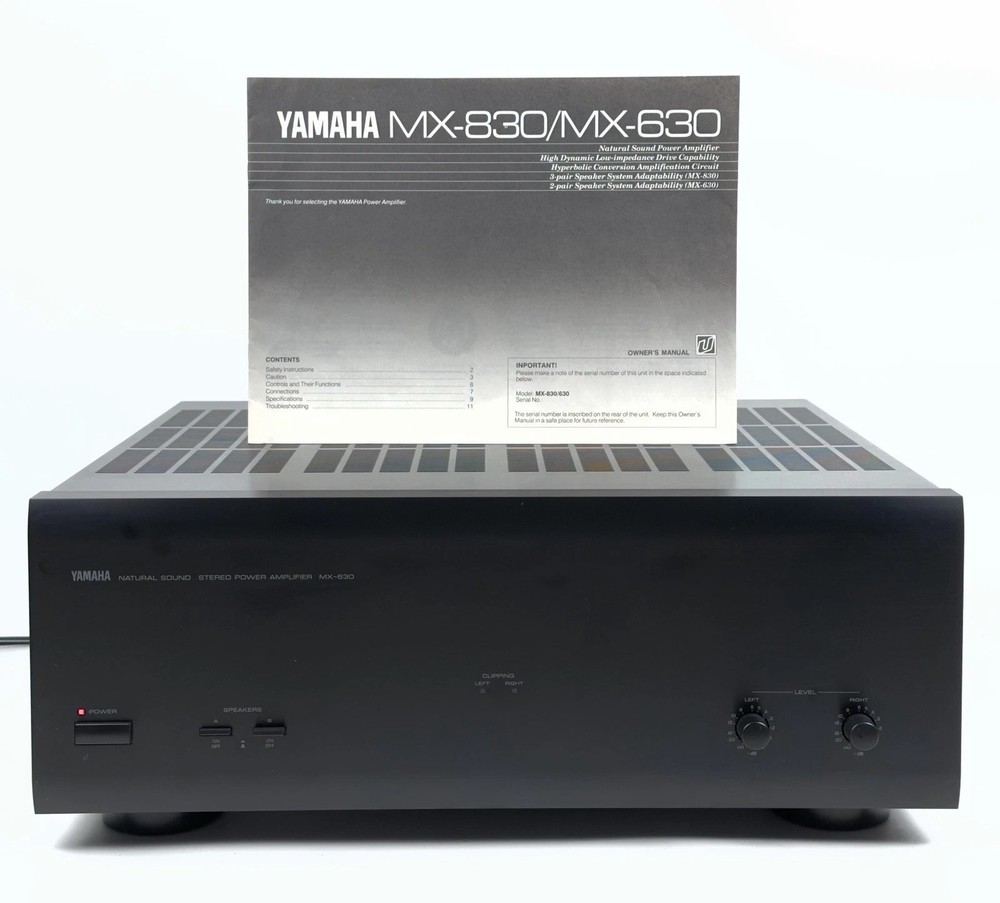 Yamaha MX-630 Stereo Power Amplifier Natural Sound Audiophile Rare With Manual