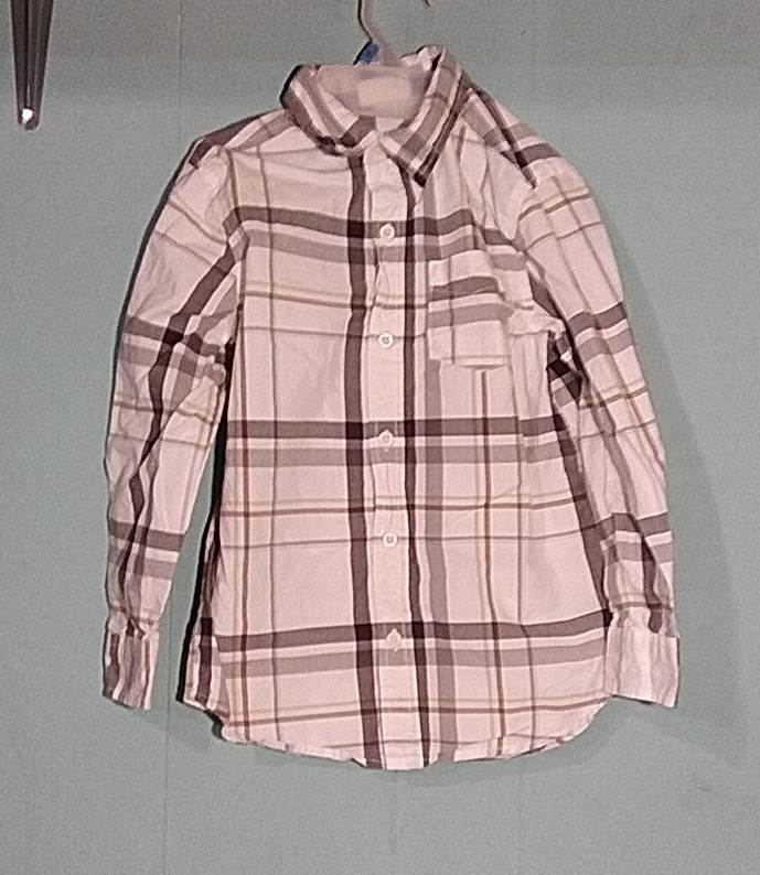 Crazy 8 Boys Size S Small (5-6) White Long Sleeve Button Up Shirt With Pocket