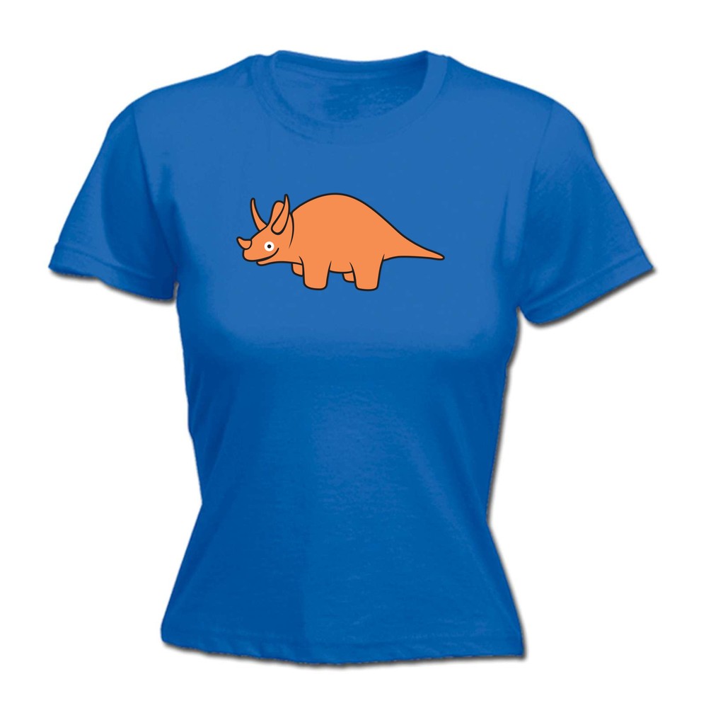 Dinosaur Triceratops Ani Mates - Womens T Shirt Funny T-Shirt Gift Novelty