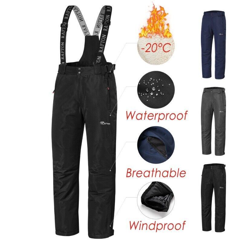 Men Winter Outdoor Wateroroof Snow Ski Hiking Pants Trousers Detachable Pants