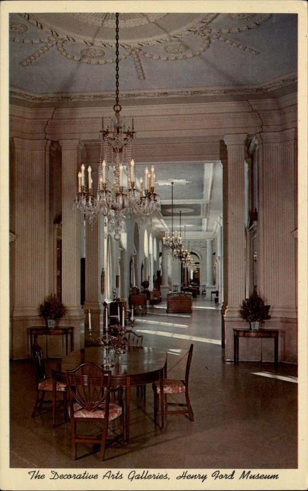 Michigan Dearborn Henry Ford Museum Art Gallery chandeliers ~ 1950s-60s sku449